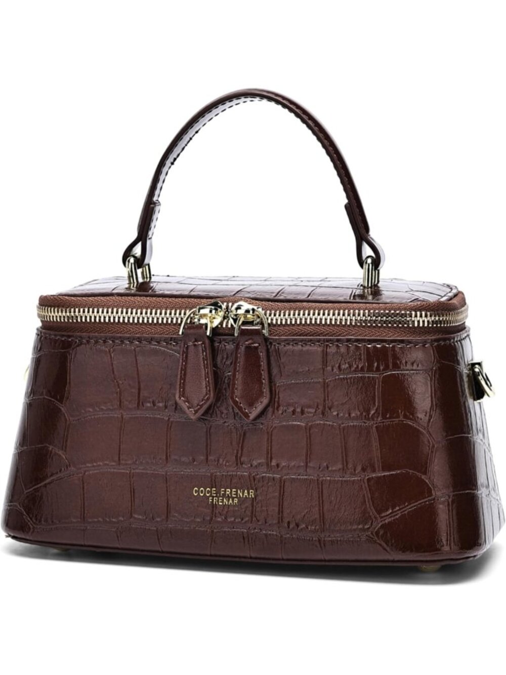 Crocodile-Embossed Crossbody Bag | Adjustable Shoulder Strap | Retro Square Tote